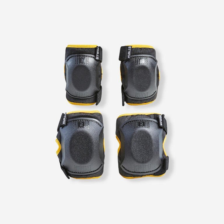 One Size Cycling Elbow and Knee Protectors Set 3 to 6 Years Yellow